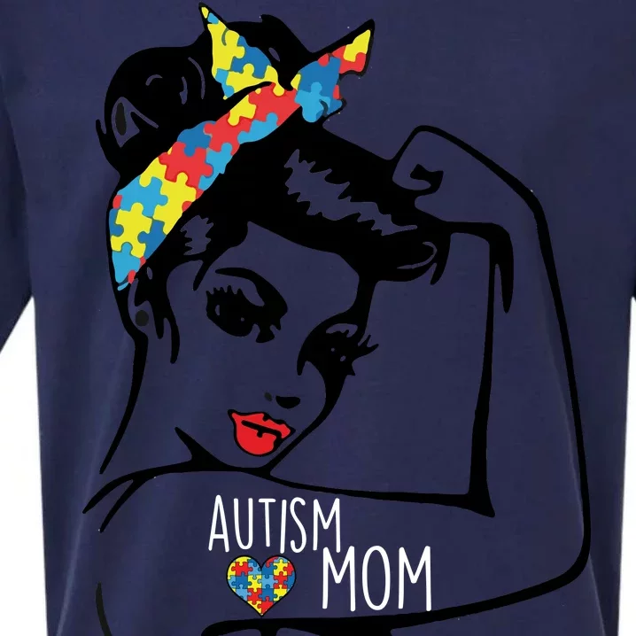 Autism Strong Mom Sueded Cloud Jersey T-Shirt