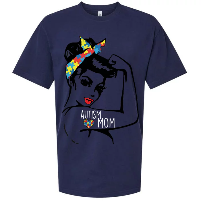 Autism Strong Mom Sueded Cloud Jersey T-Shirt