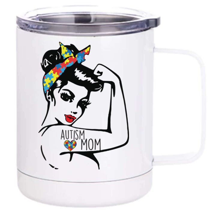 Autism Strong Mom Front & Back 12oz Stainless Steel Tumbler Cup