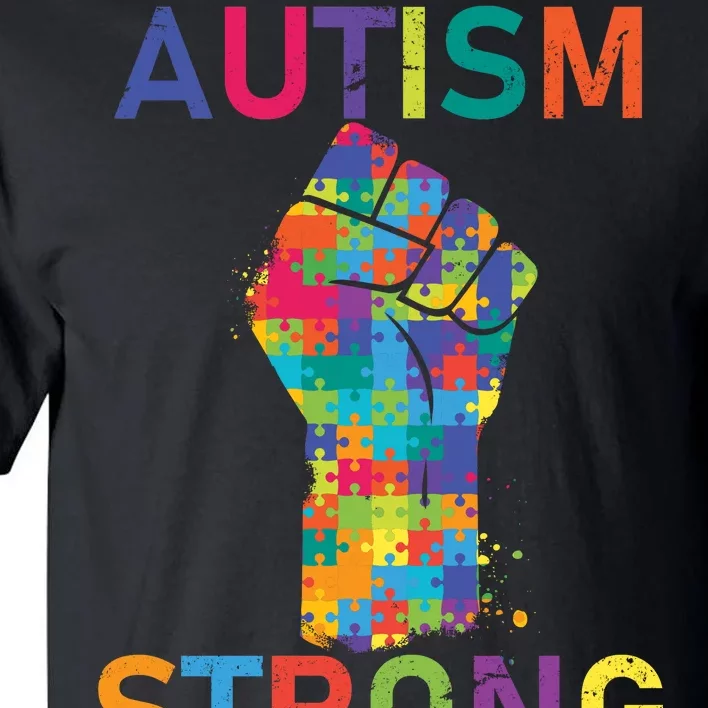 Autism Strong Retro Fist Autism Awareness Tall T-Shirt