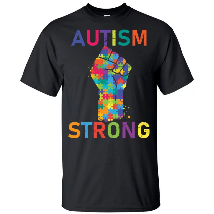 Autism Strong Retro Fist Autism Awareness Tall T-Shirt