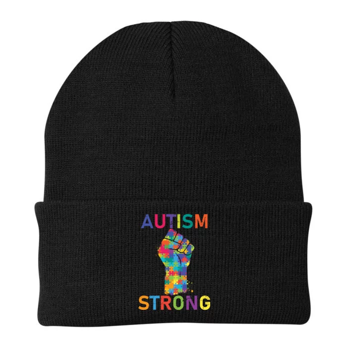 Autism Strong Retro Fist Autism Awareness Knit Cap Winter Beanie