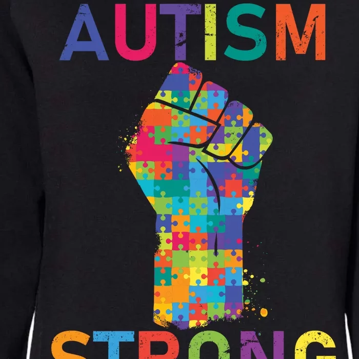 Autism Strong Retro Fist Autism Awareness Womens California Wash Sweatshirt