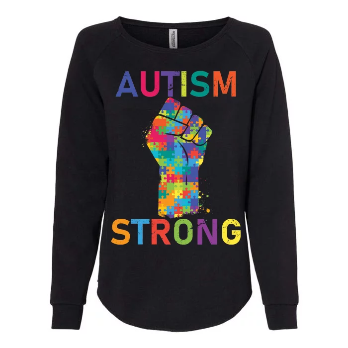 Autism Strong Retro Fist Autism Awareness Womens California Wash Sweatshirt