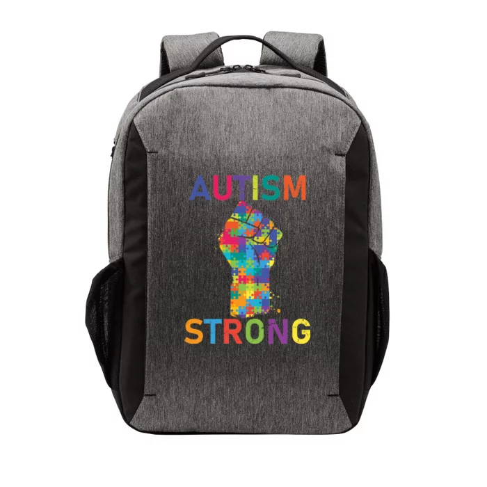 Autism Strong Retro Fist Autism Awareness Vector Backpack