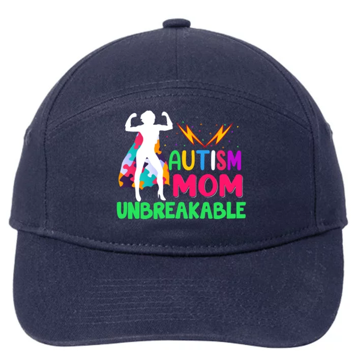 Autism Super Mom Unbreakable 7-Panel Snapback Hat