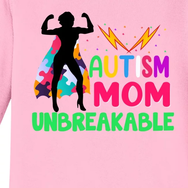 Autism Super Mom Unbreakable Baby Long Sleeve Bodysuit