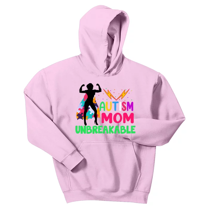 Autism Super Mom Unbreakable Kids Hoodie