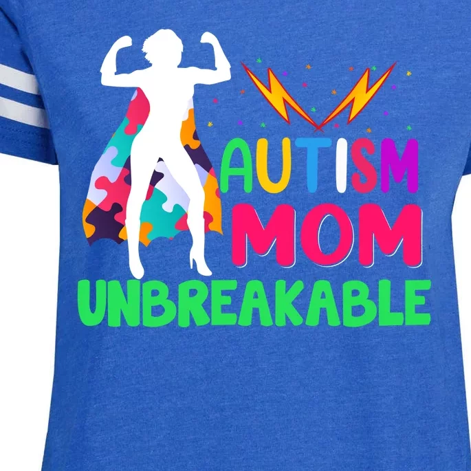 Autism Super Mom Unbreakable Enza Ladies Jersey Football T-Shirt