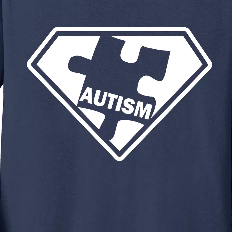 Autism Super Power Logo Kids Long Sleeve Shirt