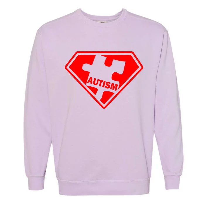 Autism Super Power Logo Garment-Dyed Sweatshirt