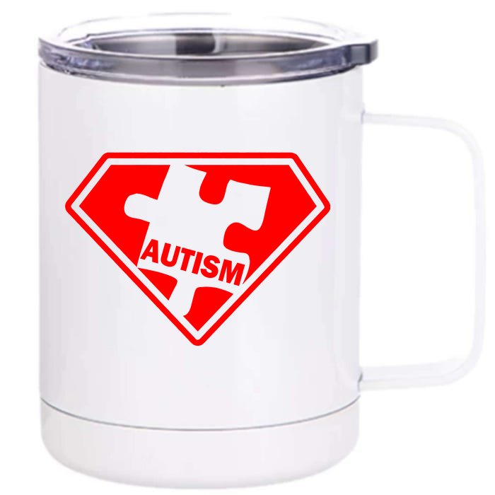 Autism Super Power Logo Front & Back 12oz Stainless Steel Tumbler Cup