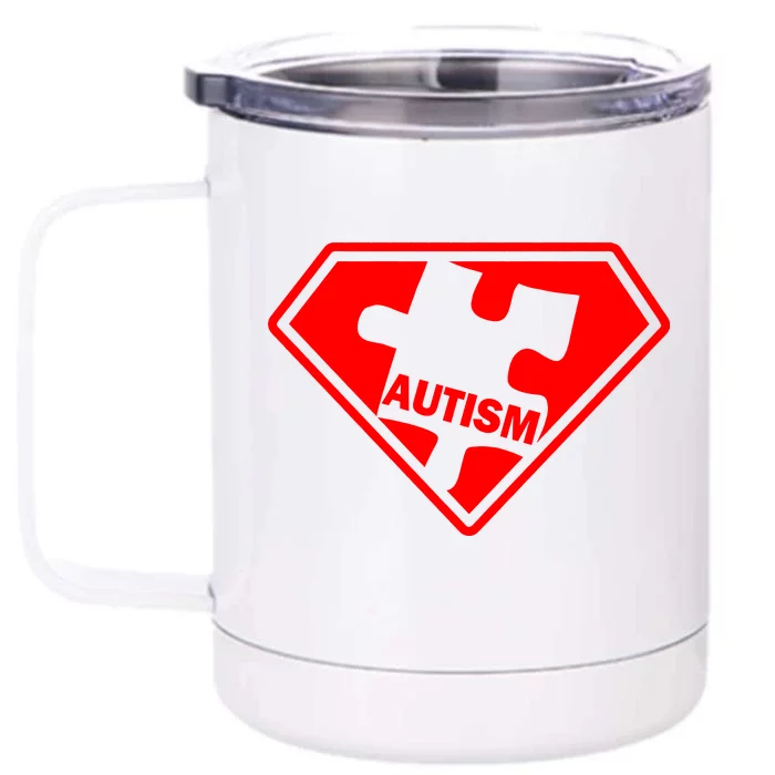 Autism Super Power Logo Front & Back 12oz Stainless Steel Tumbler Cup