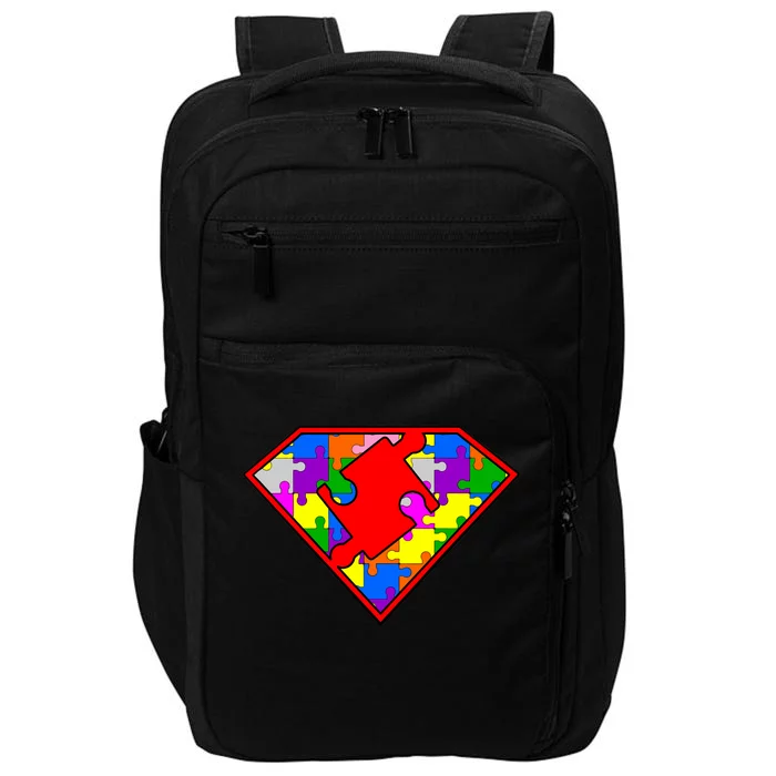 Autism Superhero Puzzle Crest Impact Tech Backpack