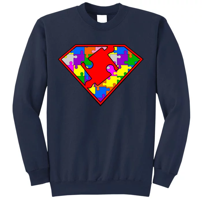 Autism Superhero Puzzle Crest Sweatshirt