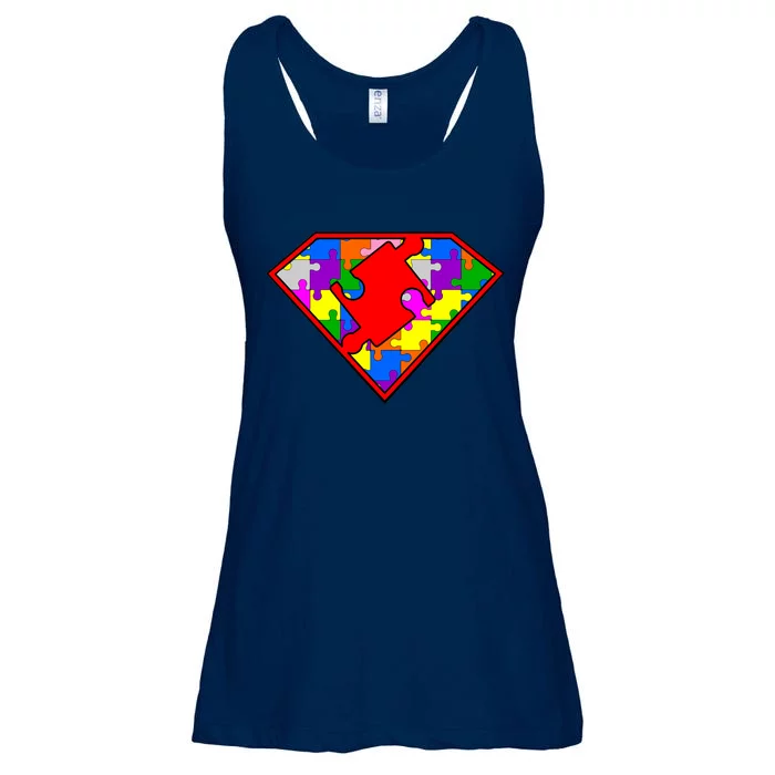 Autism Superhero Puzzle Crest Ladies Essential Flowy Tank