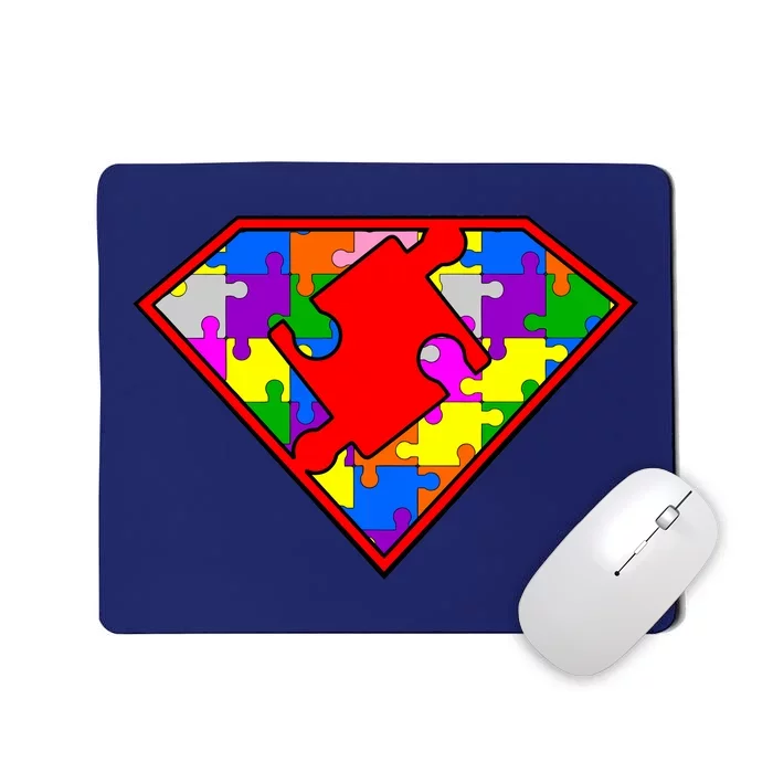 Autism Superhero Puzzle Crest Mousepad