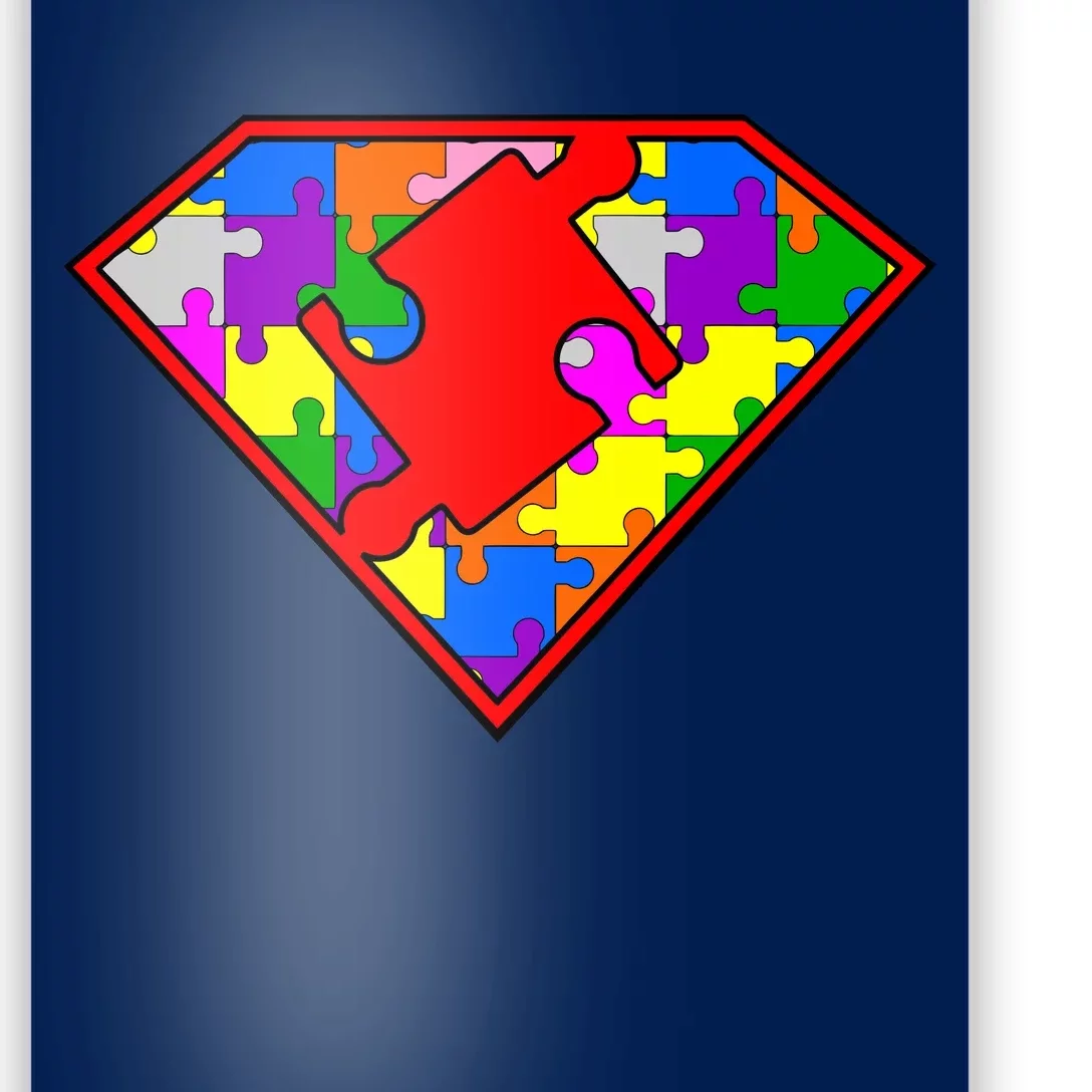 Autism Superhero Puzzle Crest Poster