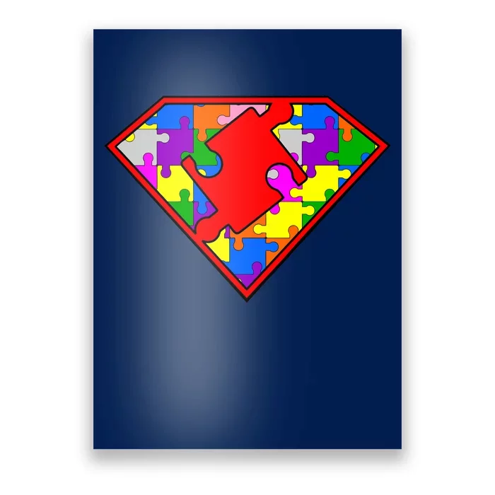 Autism Superhero Puzzle Crest Poster