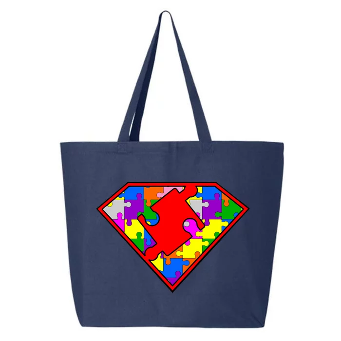 Autism Superhero Puzzle Crest 25L Jumbo Tote