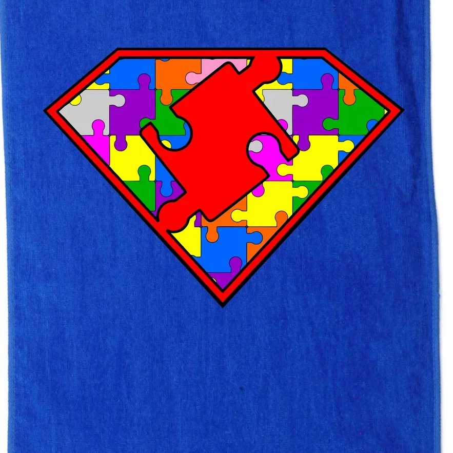 Autism Superhero Puzzle Crest Platinum Collection Golf Towel