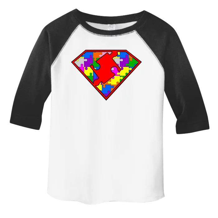 Autism Superhero Puzzle Crest Toddler Fine Jersey T-Shirt