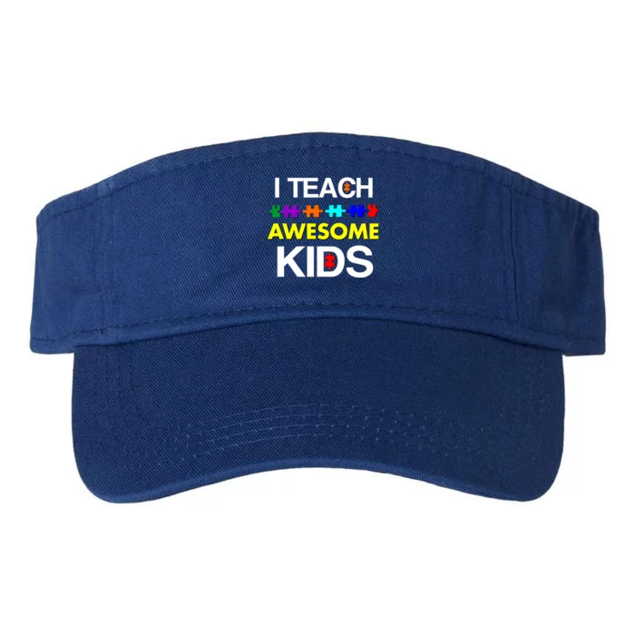 Autism Teacher I Teach Awesome Kids Valucap Bio-Washed Visor