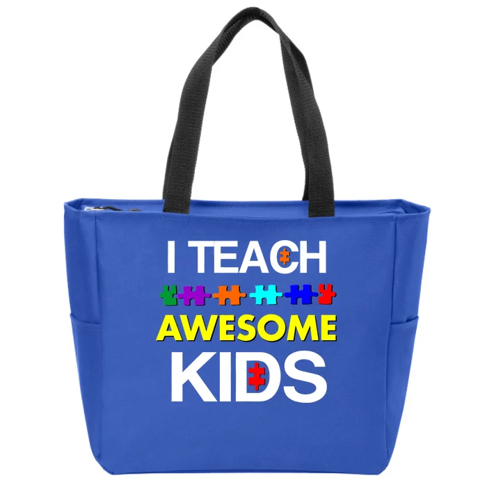 Autism Teacher I Teach Awesome Kids Zip Tote Bag