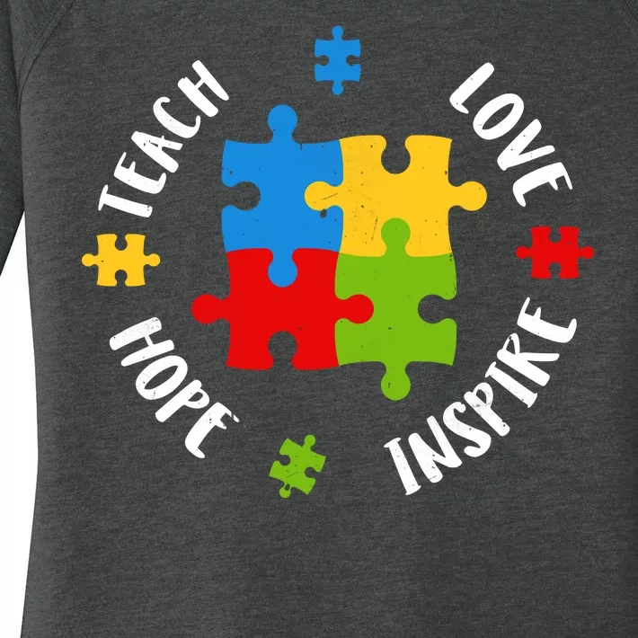 Autism Teacher Teach Love Hope Inspire Women's Perfect Tri Tunic Long Sleeve Shirt