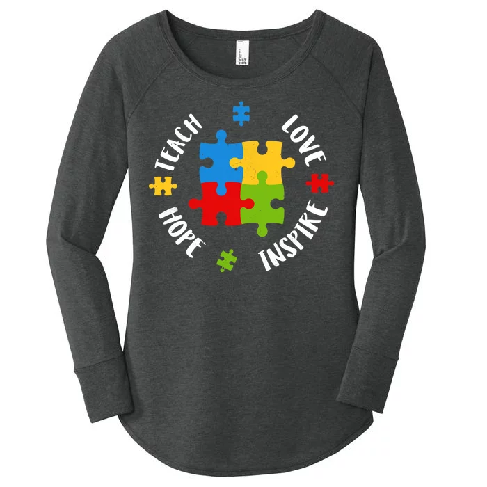 Autism Teacher Teach Love Hope Inspire Women's Perfect Tri Tunic Long Sleeve Shirt