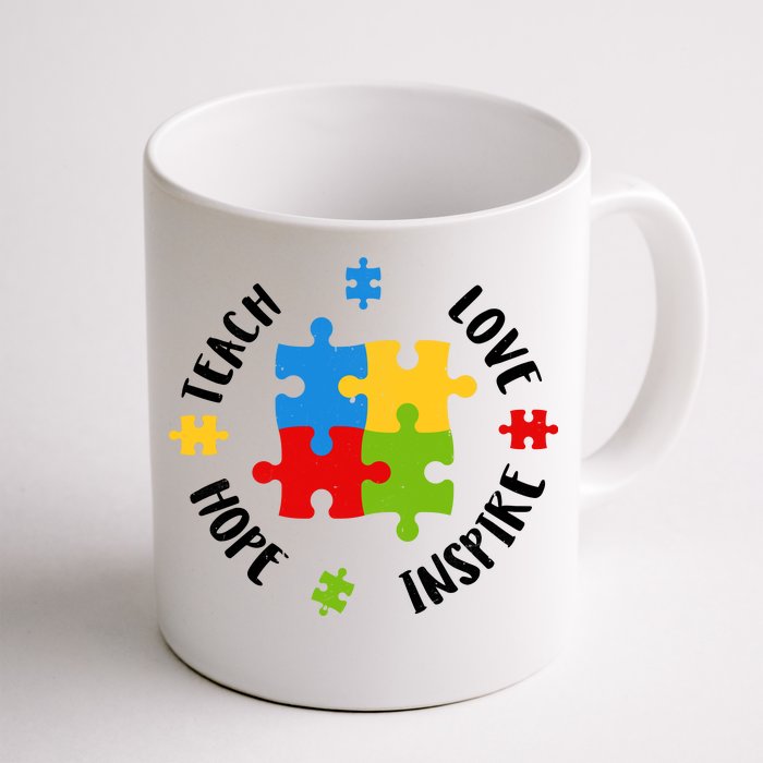 Autism Teacher Teach Love Hope Inspire Front & Back Coffee Mug