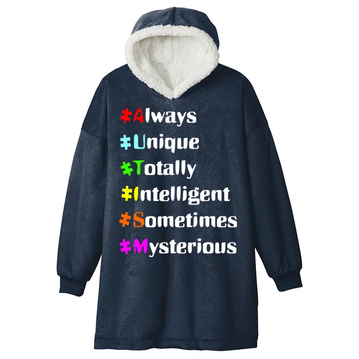 Autism Tips Awareness Hooded Wearable Blanket