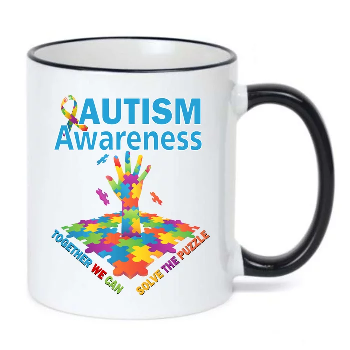 Autism Together We Can Solve The Puzzle Black Color Changing Mug