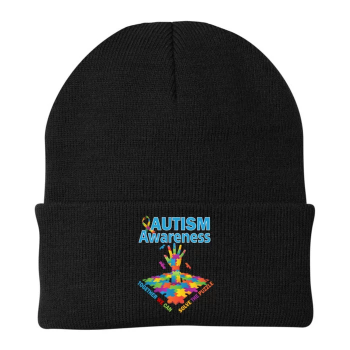 Autism Together We Can Solve The Puzzle Knit Cap Winter Beanie