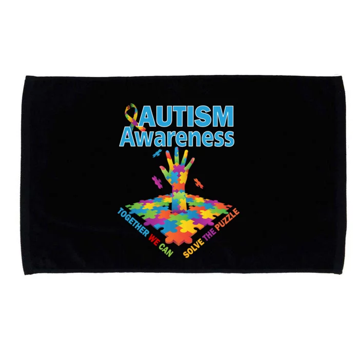 Autism Together We Can Solve The Puzzle Microfiber Hand Towel