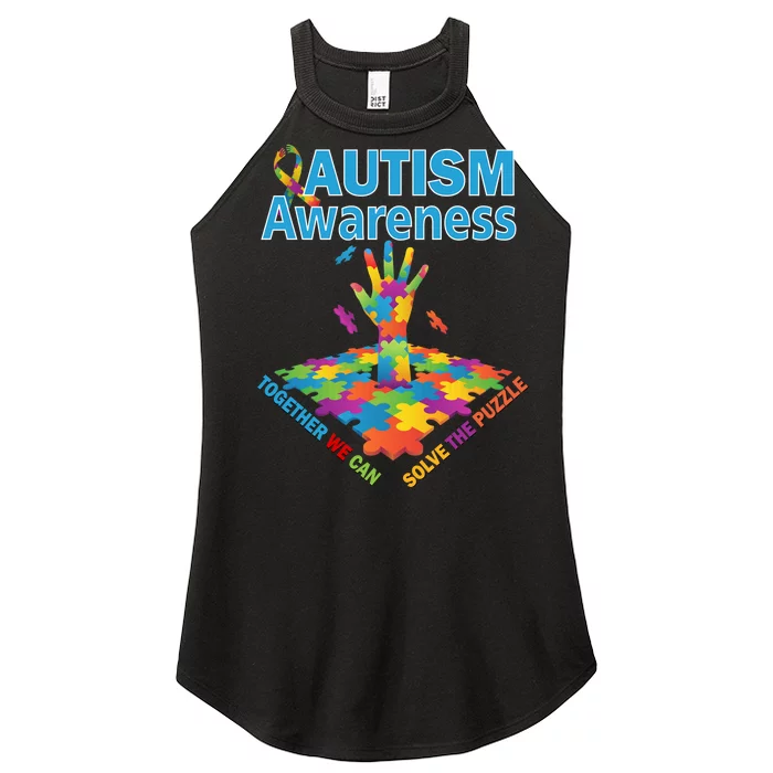 Autism Together We Can Solve The Puzzle Women’s Perfect Tri Rocker Tank