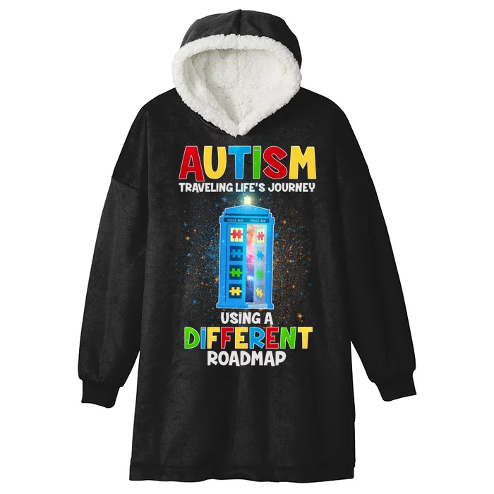 Autism Using a Different Road Map Hooded Wearable Blanket