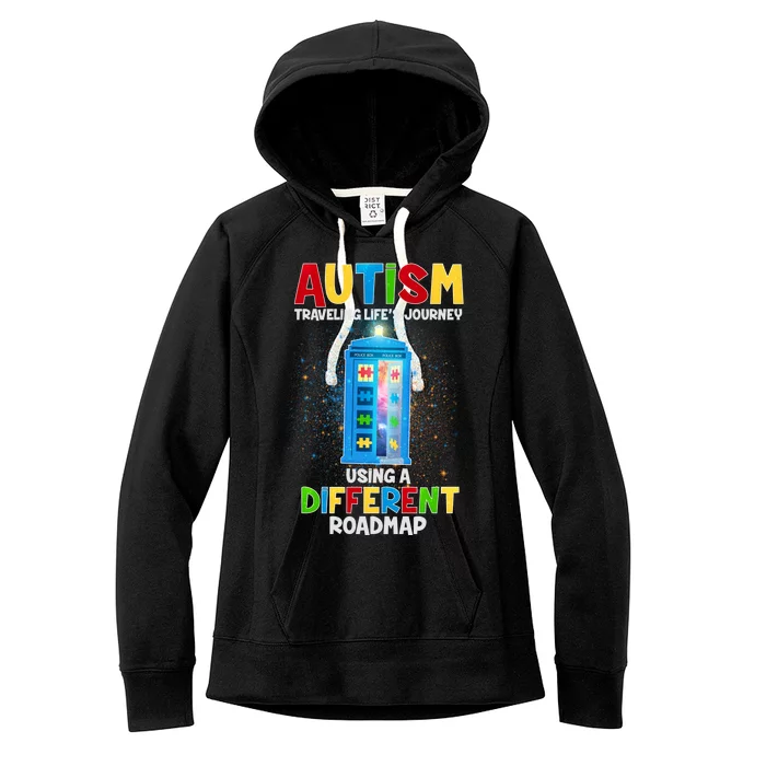 Autism Using a Different Road Map Women's Fleece Hoodie