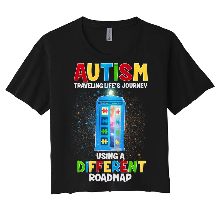 Autism Using a Different Road Map Women's Crop Top Tee