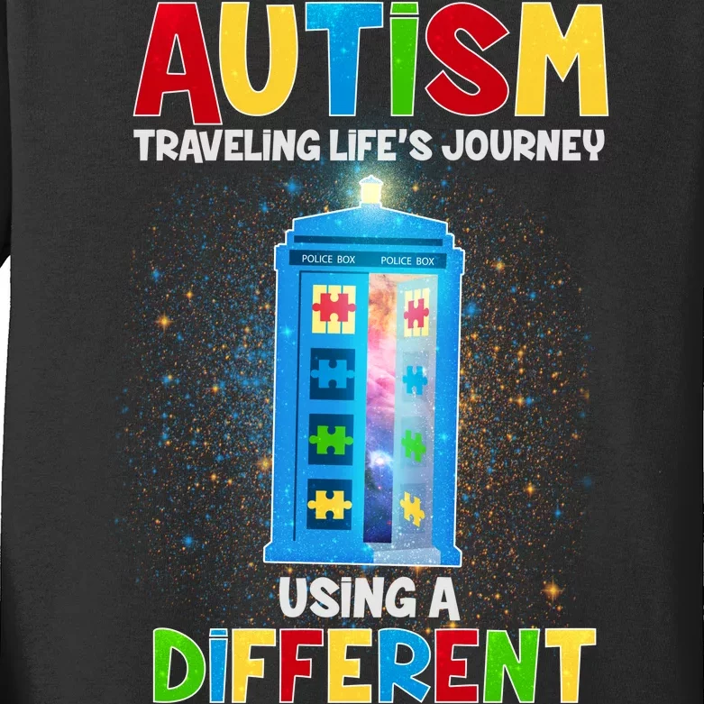 Autism Using a Different Road Map Kids Long Sleeve Shirt