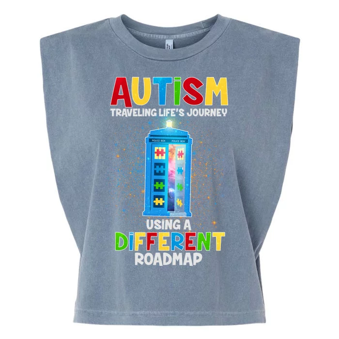 Autism Using a Different Road Map Garment-Dyed Women's Muscle Tee