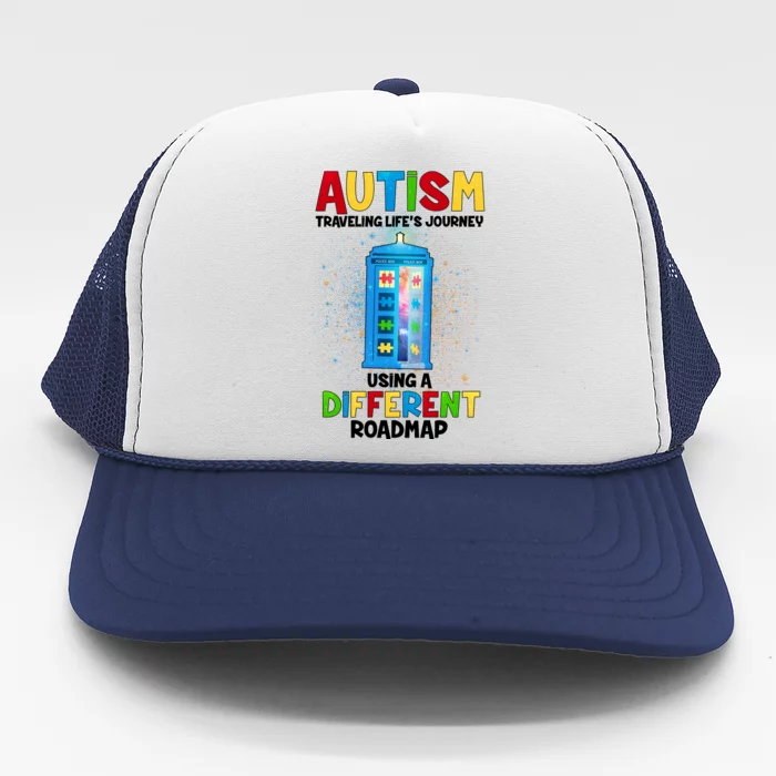 Autism Using a Different Road Map Trucker Hat