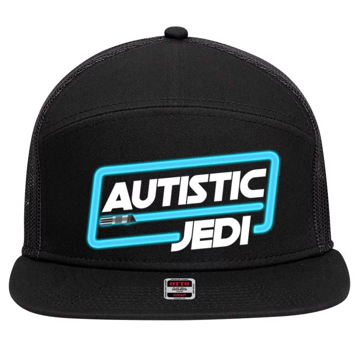 Autistic Jedi Autism Awareness 7 Panel Mesh Trucker Snapback Hat