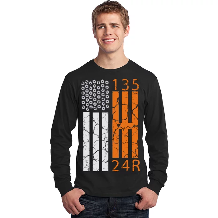 Auto Racing Mechanic Manual USA Flag Long Sleeve Shirt