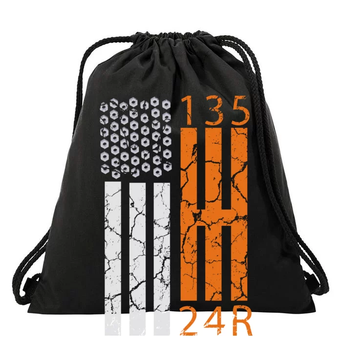 Auto Racing Mechanic Manual USA Flag Drawstring Bag