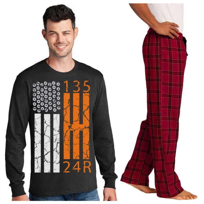 Auto Racing Mechanic Manual USA Flag Long Sleeve Pajama Set