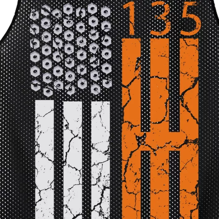 Auto Racing Mechanic Manual USA Flag Mesh Reversible Basketball Jersey Tank