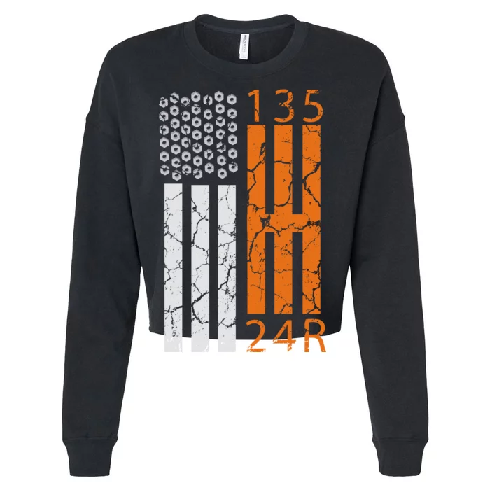 Auto Racing Mechanic Manual USA Flag Cropped Pullover Crew