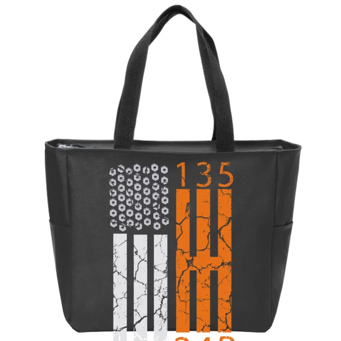 Auto Racing Mechanic Manual USA Flag Zip Tote Bag