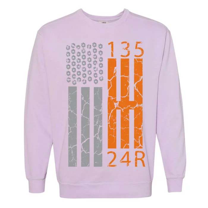 Auto Racing Mechanic Manual USA Flag Garment-Dyed Sweatshirt